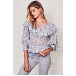 LoveShackFancy Susanne Top Caspian Blue